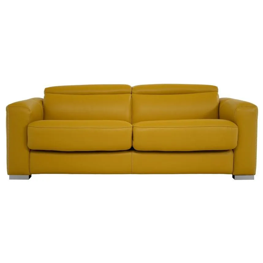 Bay Harbor Yellow Leather Sleeper