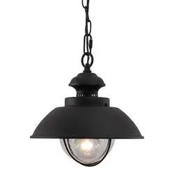 Patriot Lighting® 10"W Textured Black 1-Light Outdoor Pendant