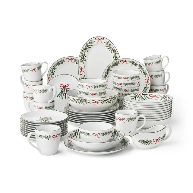 Member's Mark 53-Piece Porcelain Holiday Entertainer Set