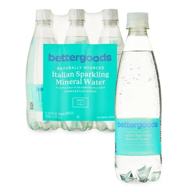 bettergoods Italian Sparkling Mineral Water, 16.9 fl oz, 6 Count Bottles