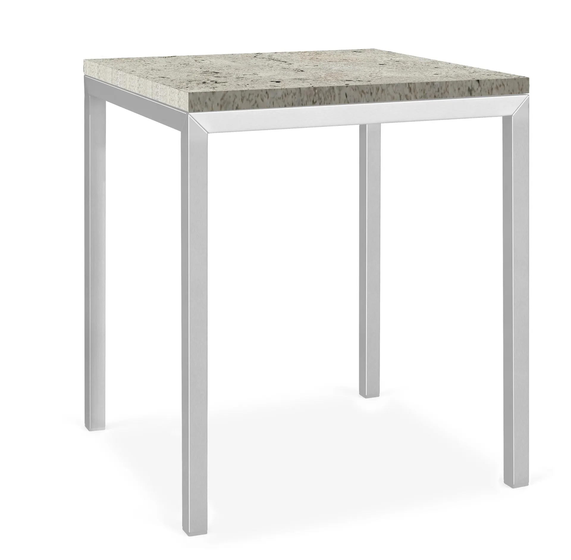 Parsons 18w 18d 22h End Table w/Stainless Steel 1" Legs & Wiscont White Top