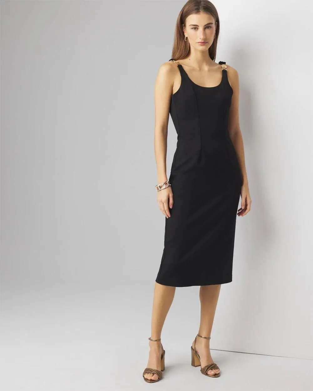 Draped Back Sheath Dress