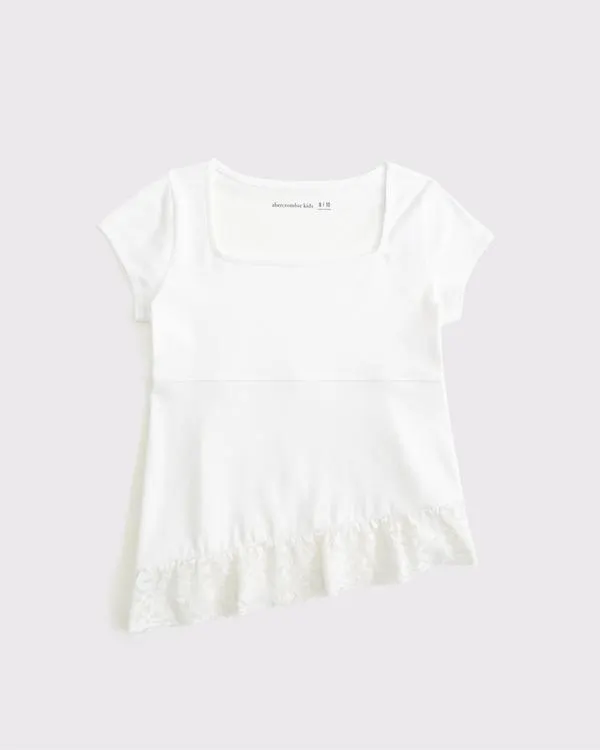 lace-trim babydoll tee