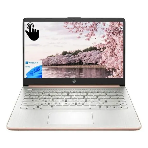HP 14" HD Touchscreen Laptop, 4-Cores Intel Processor, 4GB RAM, 64GB eMMC, Windows 11 Home, Pink