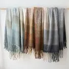 Faux Mohair Framed Ombre Throw