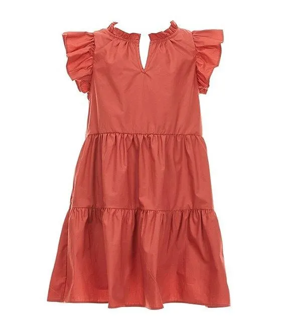Little Girls 2T-6X Ruffle Short Sleeve A-Line Tiered Dress