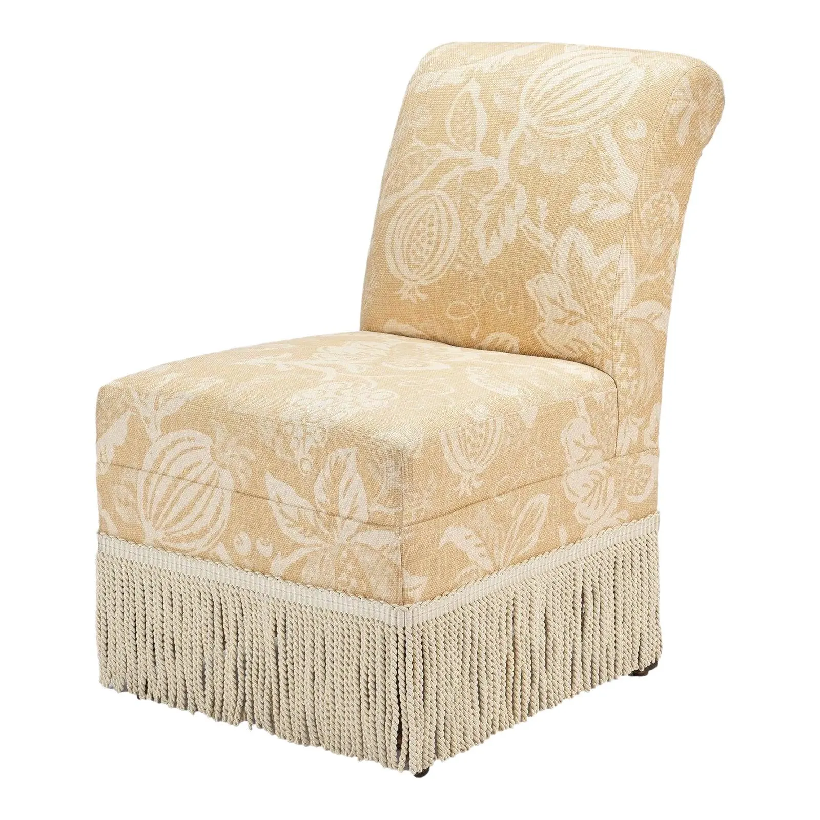 American Eastlake Upholstered Slipper Chair on Castors, C. 1880