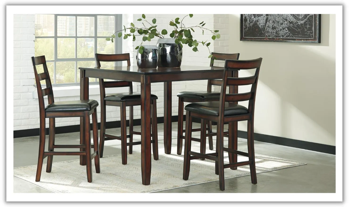 Modern Heritage Coviar Dining Sets in Brown Finish
