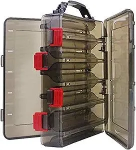 OriGlam Fishing Lure Tackle Box, Fishing Tackle Storage Trays, Double Sided 10 Compartments Waterproof, Organizer Case Boxes Containers, for Vest Casting Fly Fishing