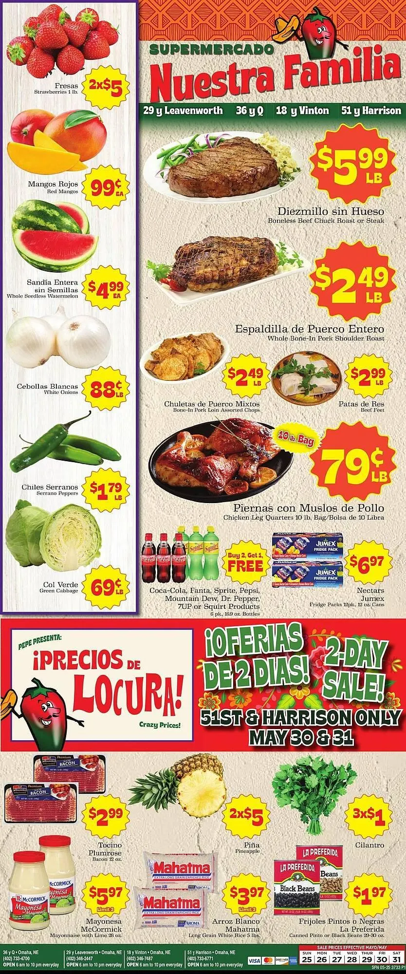 Weekly ad Supermercado Nuestra Familia Weekly Ad from May 25 to May 31 2025 - Page 1