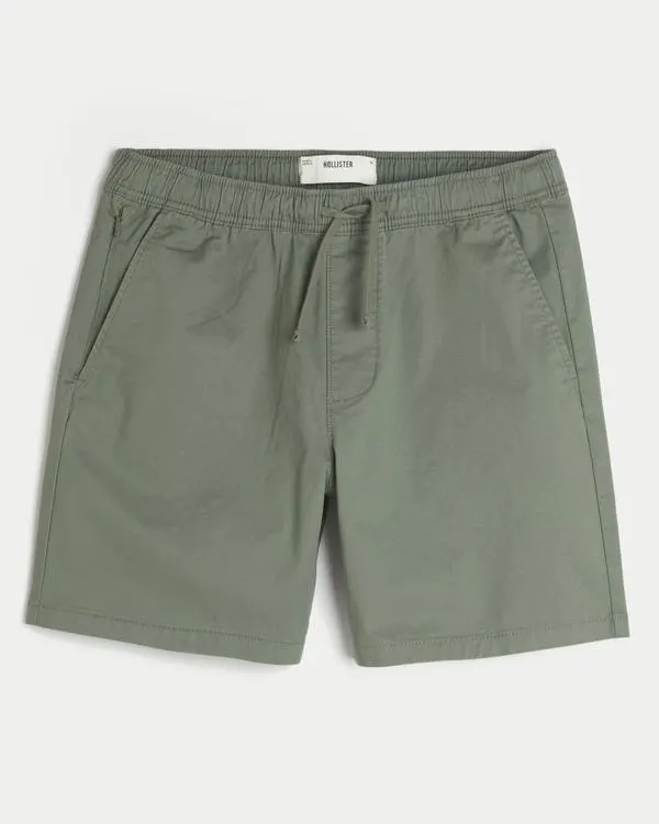 Above-the-Knee Twill Pull-On Shorts