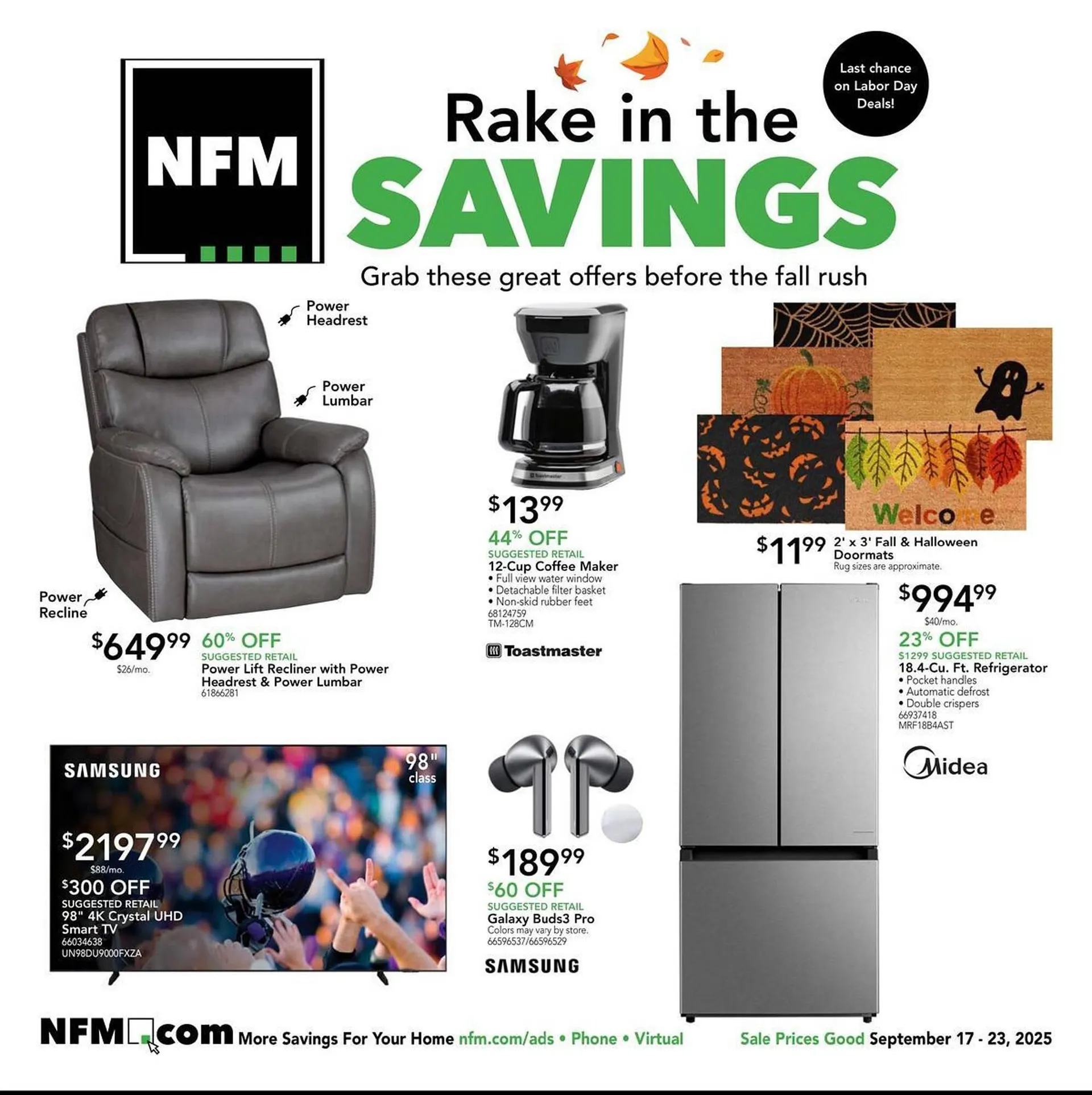 Weekly ad Nebraska Furniture Mart weekly ad from September 17 to September 23 2025 - Page 1