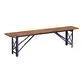 Beer Garden Wood and Metal Folding Outdoor Dining Bench