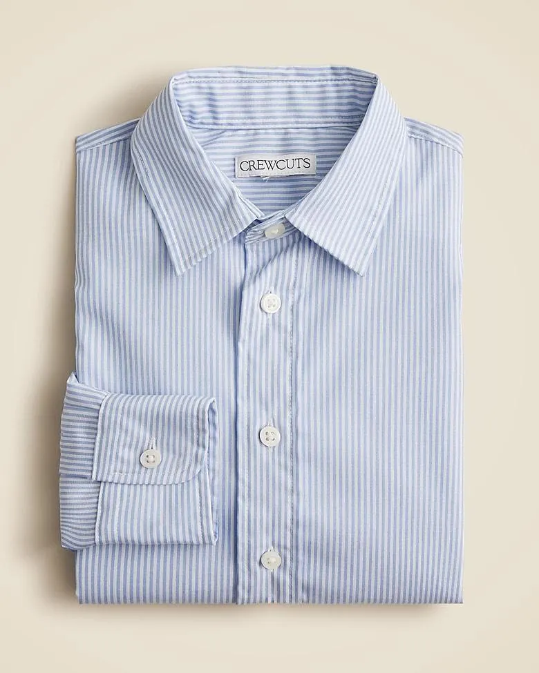 Boys' Ludlow Premium fine cotton dress shirt in stripe