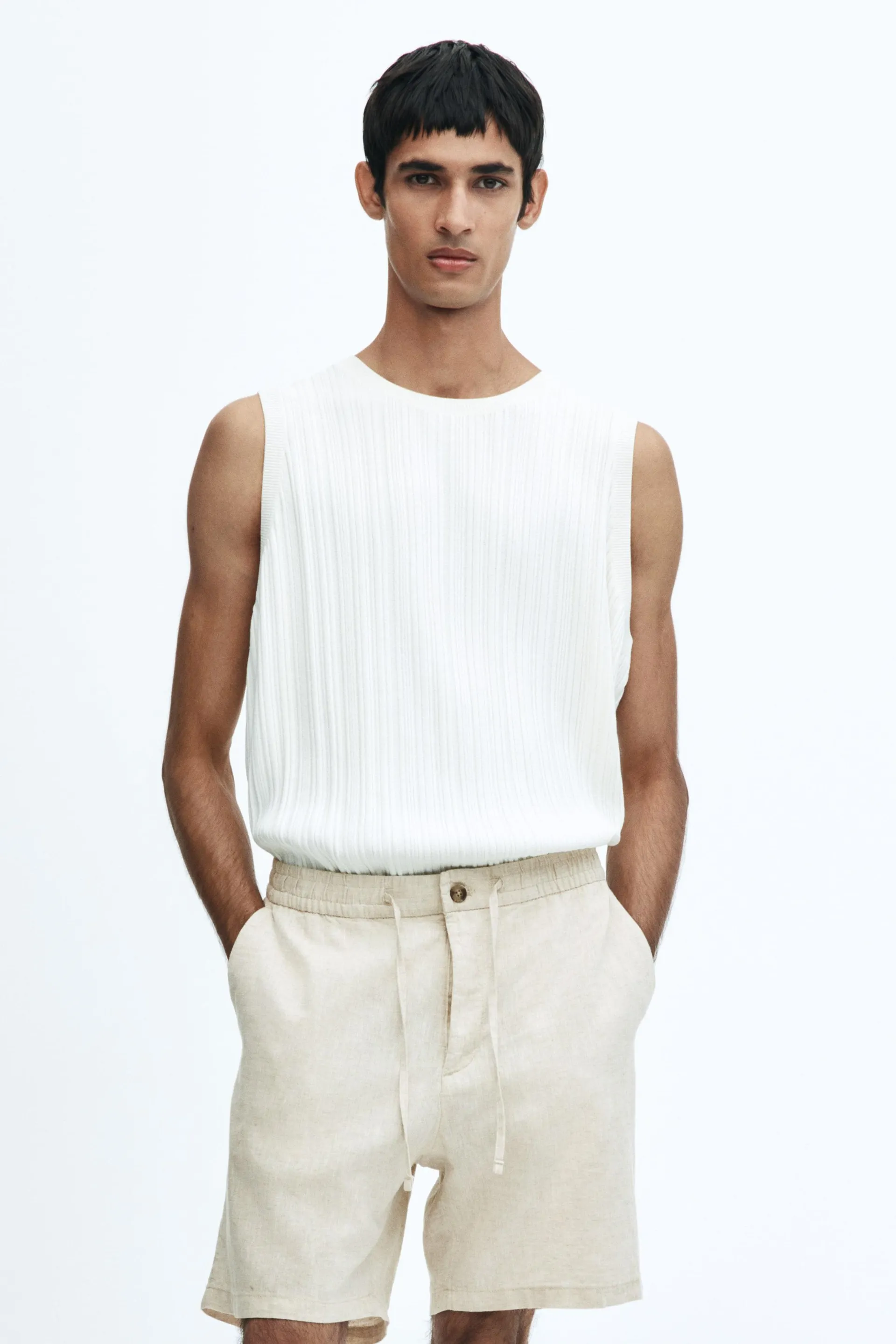Regular-Fit Linen-Blend Shorts