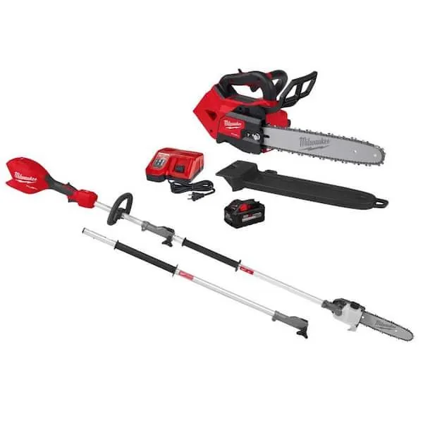 M18 FUEL 14 in. 18V Brushless Cordless Electric Battery Top Handle Chainsaw Kit w/ Pole Saw, 8.0 Ah Battery & Charger