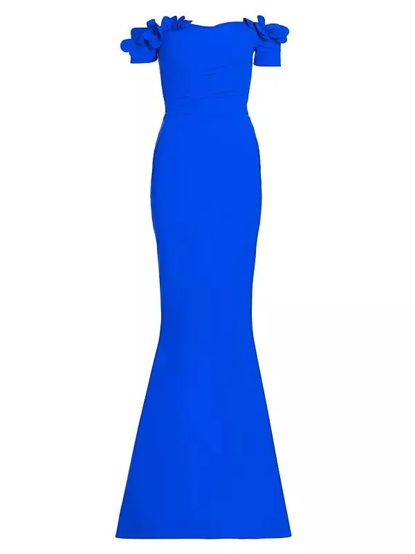 Yiana Floral Appliqué Gown