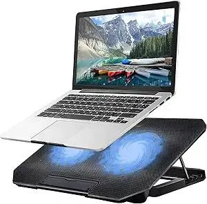 Laptop Cooling pad Laptop Cooler Stand Laptop Fan Cooling pad for 11-15.6 Inch Gaming Notebooks, 2 Turbine Fans,4 Angle Adjustable Laptop Cooling Stand (Black)