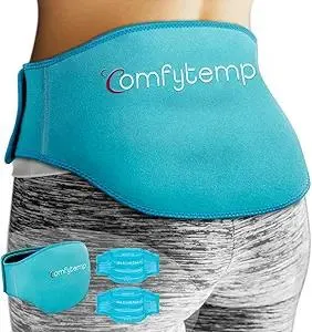 Comfytemp Ice Pack for Back Pain Relief, 2 Packs, FSA Eligible HSA, Reusable Gel Lower Back Wrap Ice Brace for Sciatica Injury, Hot Cold Compress for Lower Lumbar, Waist, Men Women After Surgery Gift