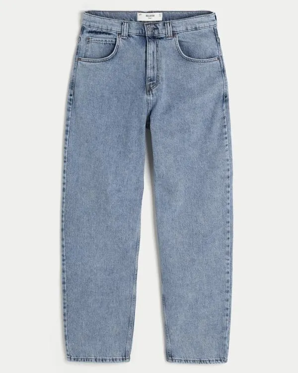 Medium Wash Skater Baggy Jeans