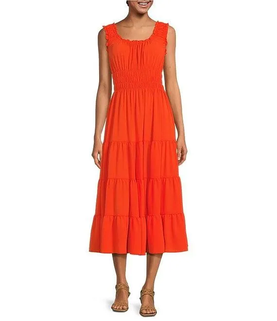 Bentley Pebble Crepe Scoop Neck Sleeveless Maxi Dress