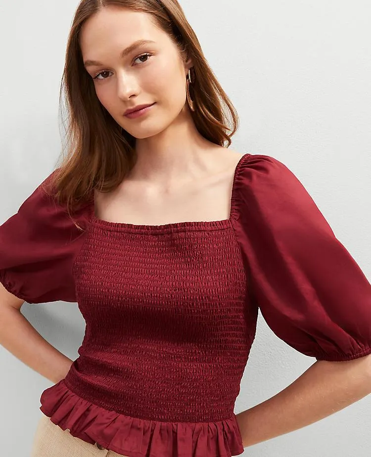Square Neck Smocked Top