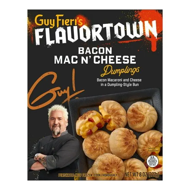 Guy Fieri's Flavortown Bacon Macaroni & Cheese Dumplings, 8 oz Box (Frozen)