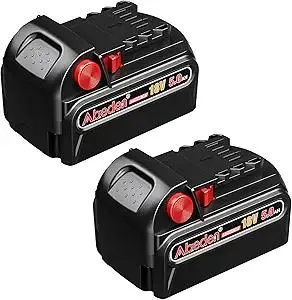 Abeden 18v Battery 2Packs Replacement for Milwaukee M18 Battery 5000mh,High-Capacity Batteries Compaitble with Milwaukee Tools and Charger Black