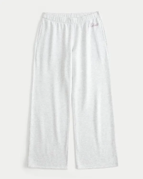 Sparkle Logo Graphic Wide-Leg Sweatpants