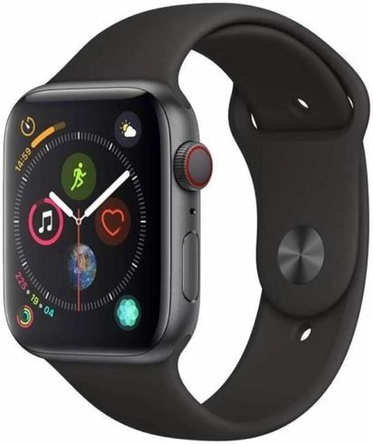 Apple Watch Series 5 40mm GPS + Cellular Unlocked - Space Gray Aluminum Case - Black Sport Band (2019) - Good Condition