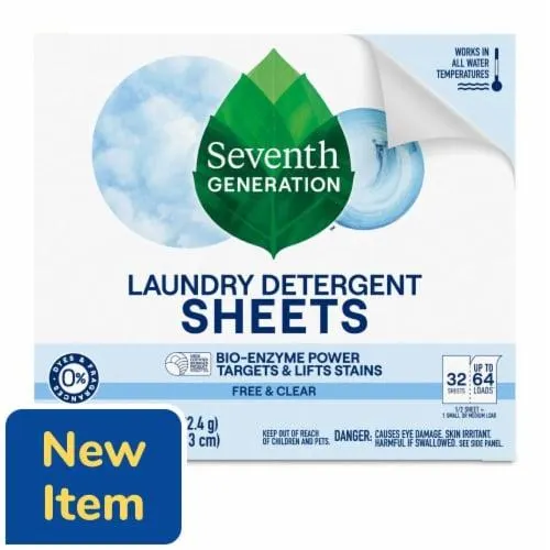 Seventh Generation Laundry Detergent Sheets Free and Clear