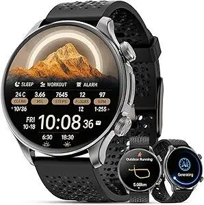GPS Smart Watches for Men (Answer/Make Call), 1.60" AMOLED Display Smartwatch, 170+ Sports Modes Fitness Tracker Watch with Compass Pedometer, 5ATM Waterproof Mens Smart Watch for Android iPhone