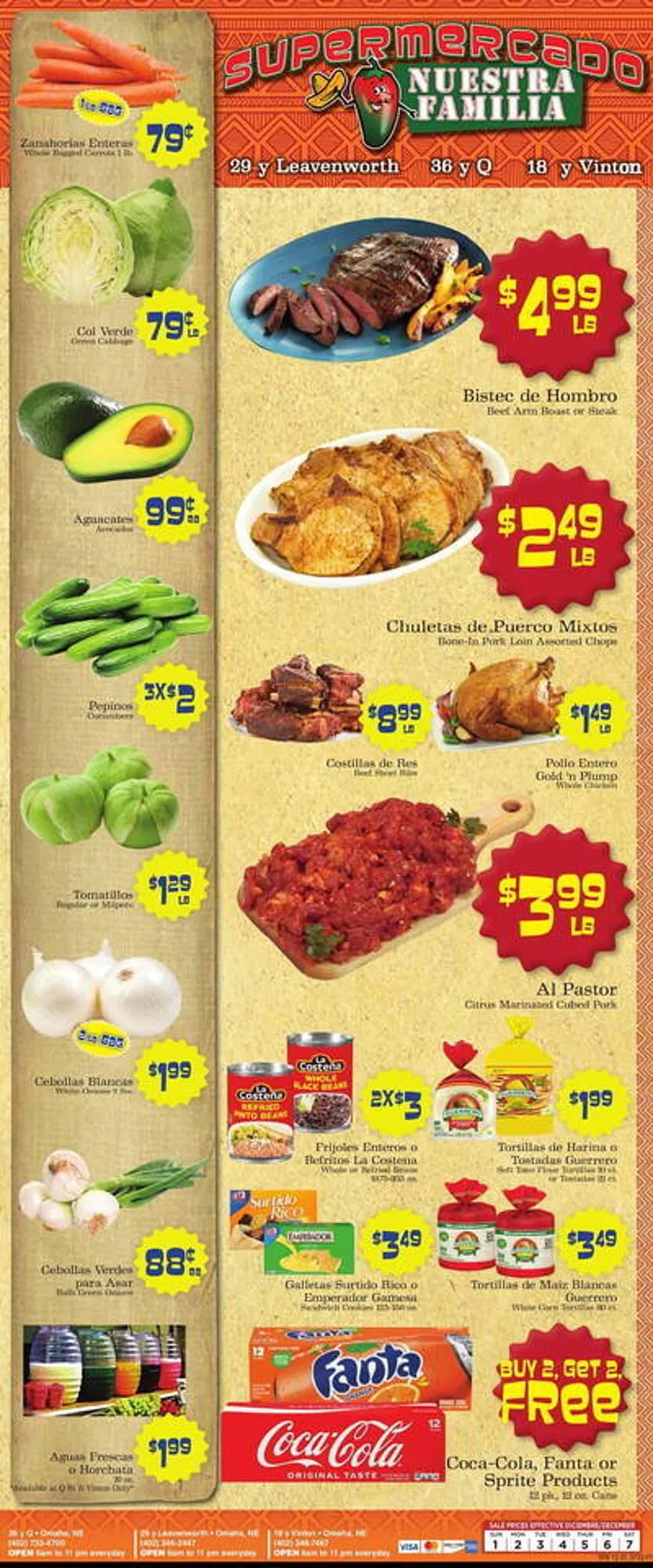 Weekly ad Supermercado Nuestra Familia Weekly Ad from December 1 to December 7 2024 - Page 1