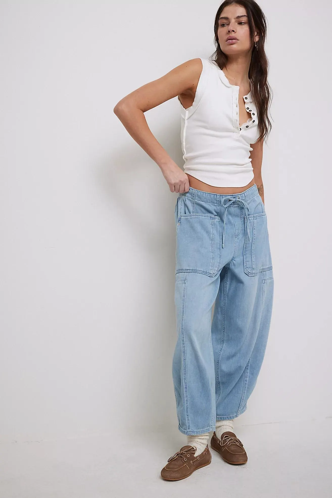 We The Free Silverton Pull-On Barrel Jeans