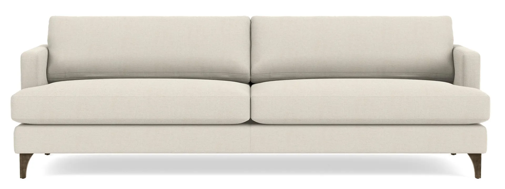 Carlton 96" Two-Cushion Sofa in Sumner Ivory with Charcoal Legs