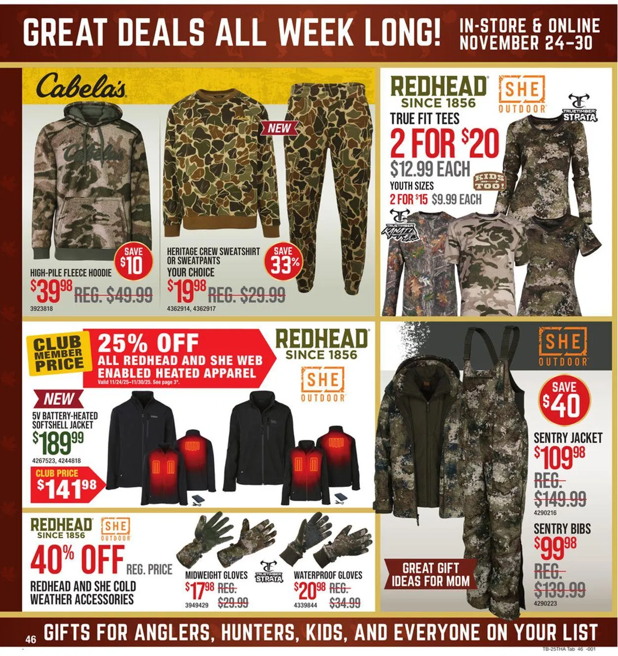 Weekly promotion Cabela's Current weekly ad spanning from November 24 to November 30 2025 - Page 46 for Catalogue 365