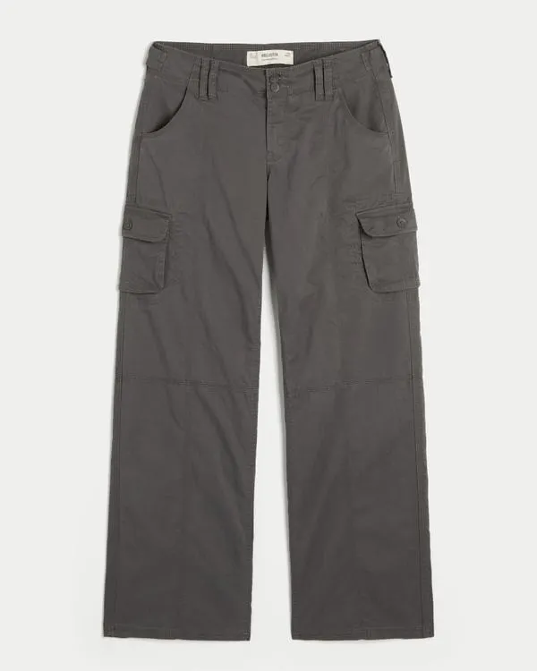 Adjustable Waist Low-Rise Baggy Cargo Pants