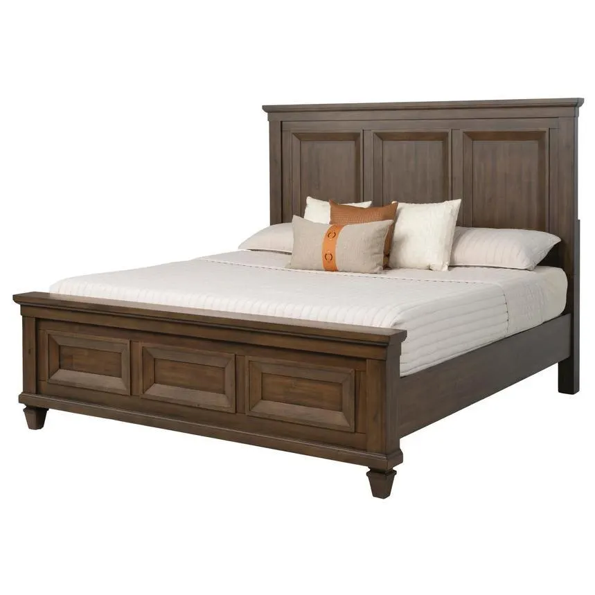 Marisol Brown King Panel Bed