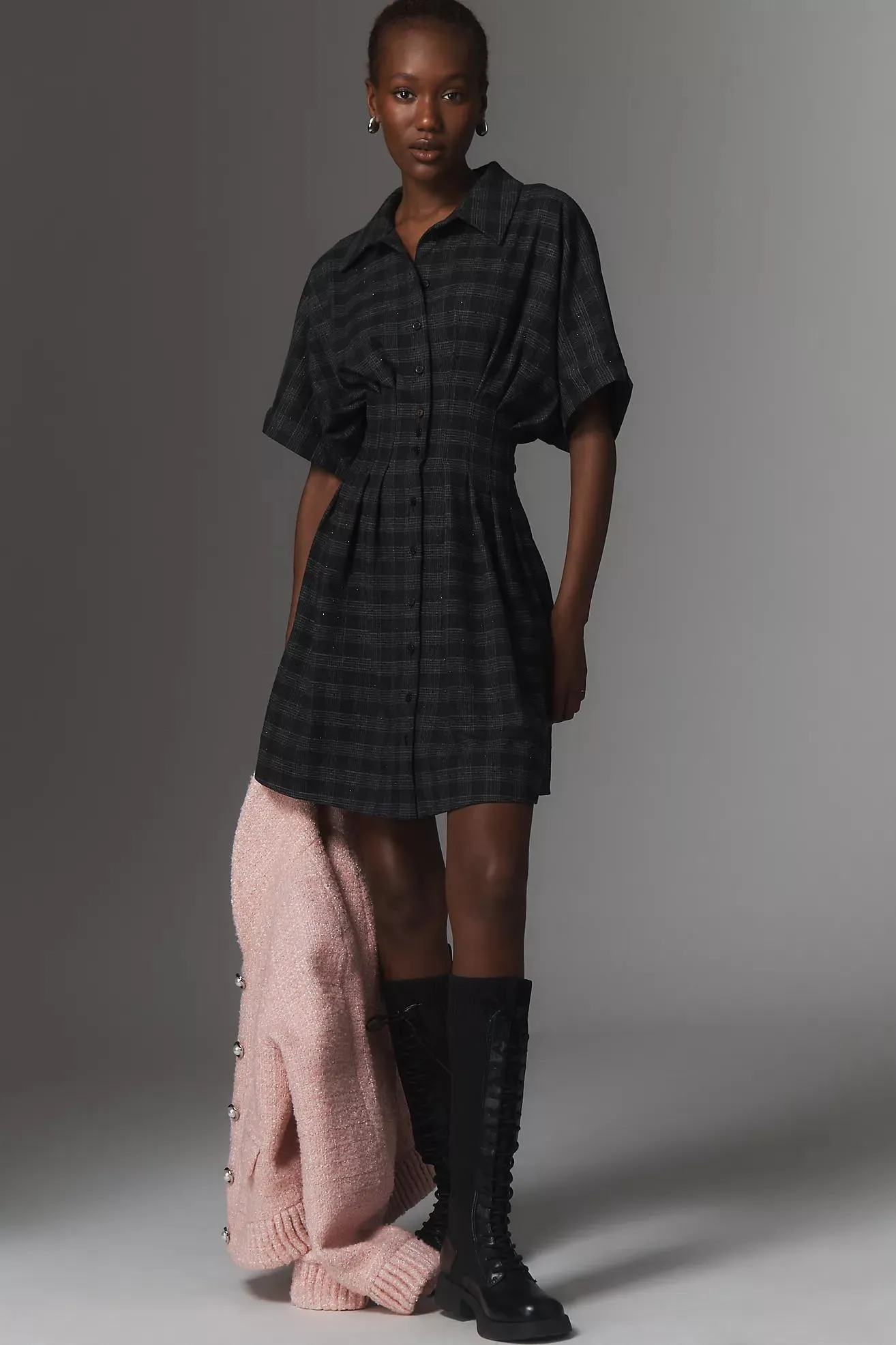 The Tobie Mini Shirt Dress by Exquise