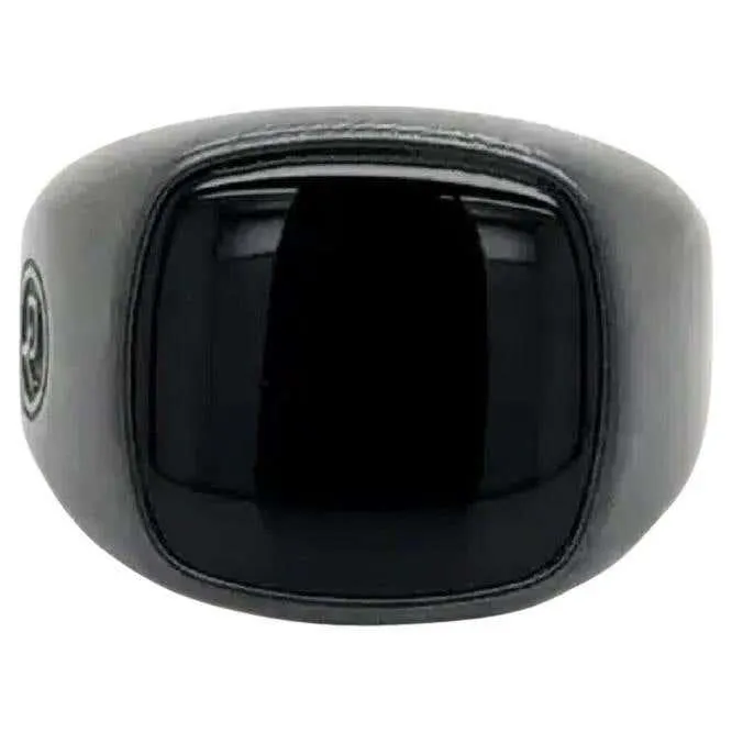 David Yurman Streamline Signet Ring in Black Titanium with Black Onyx Gemstone