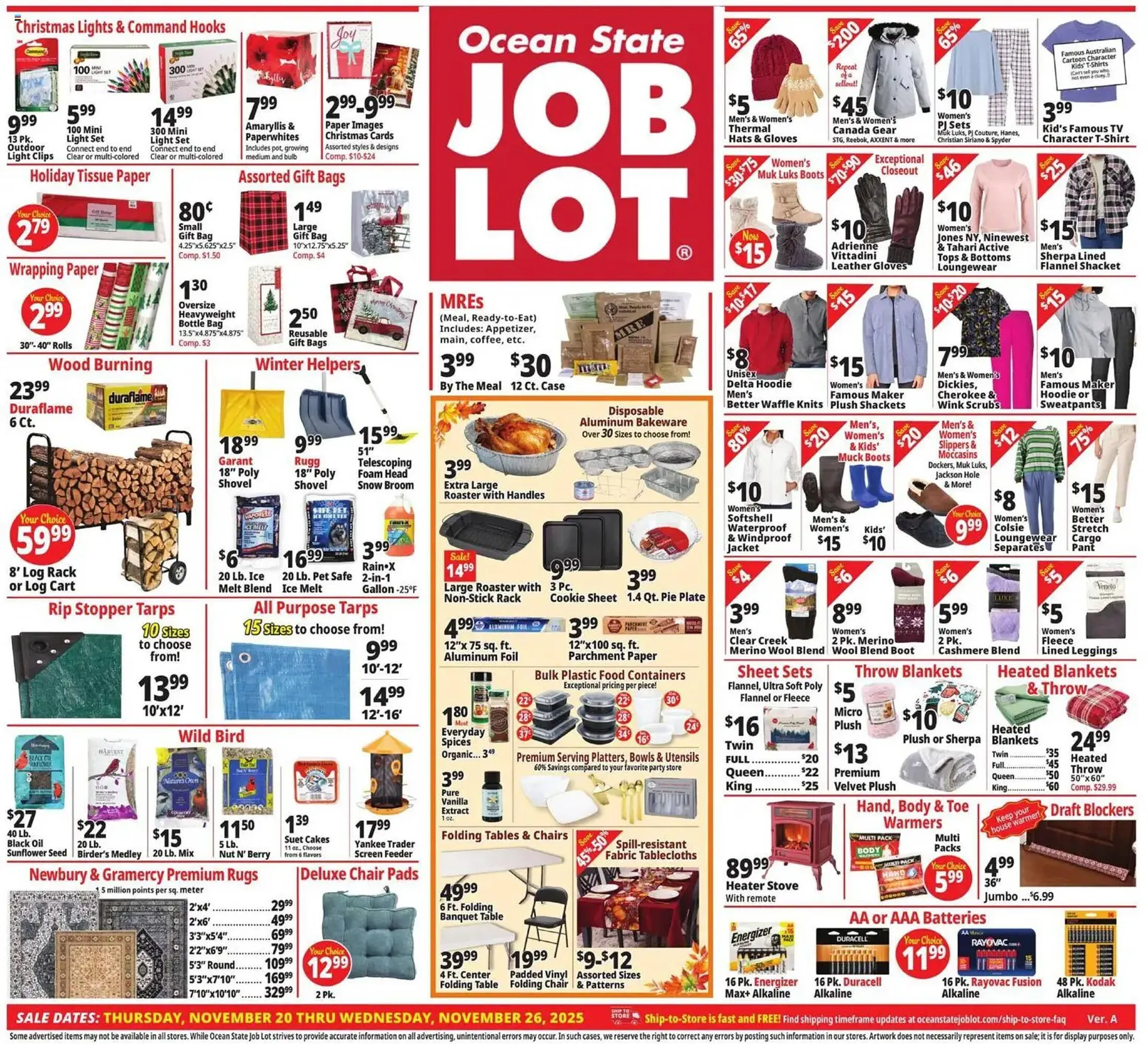 Weekly ad Ocean State Job Lot flyer from November 20 to November 26 2025 - Page 1