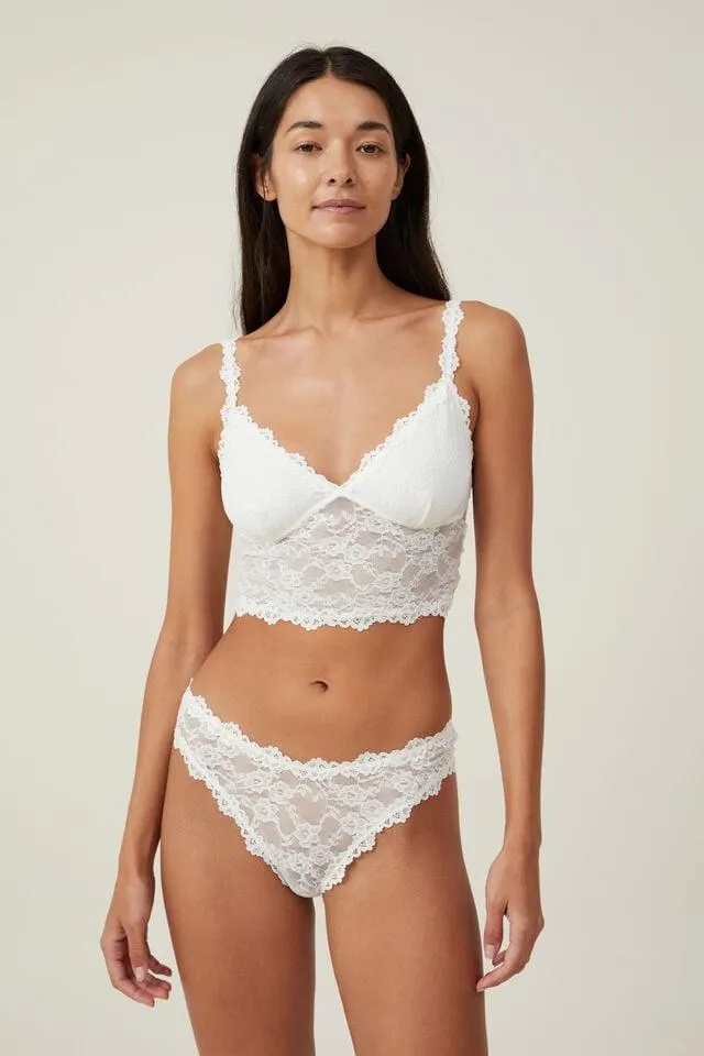 Stretch Lace Longline Bralette