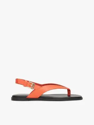 Flat Leather Slingback Sandal