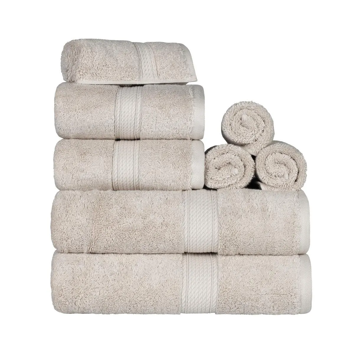 Renata 8 Piece 800 GSM Certified Egyptian Cotton Towel Set