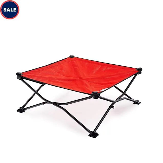 Coolaroo Red On the Go Elevated Pet Bed, 30" L X 30" W X 8" H