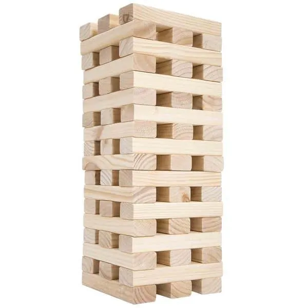 Nontraditional Giant Wooden Blocks Tower Stacking Game, Outdoor Yard Game by Hey! Play!