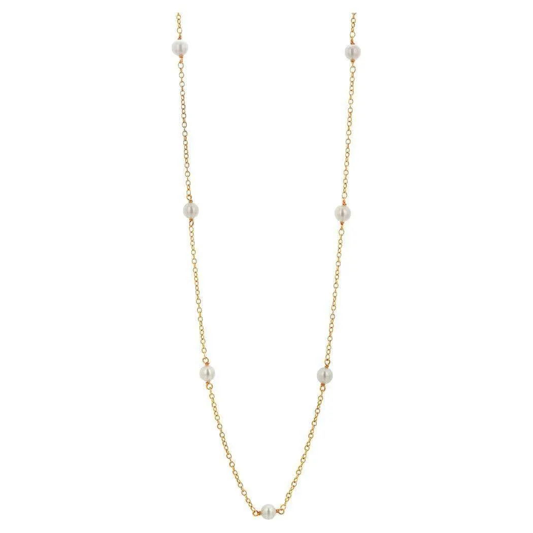 Tiffany and Co Elsa Peretti 18K Yellow Gold with 7 Cultured Pearl Necklace