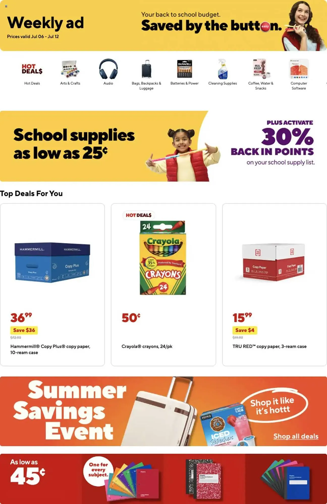 Weekly ad Staples Weekly Ad from July 6 to July 13 2025 - Page 1