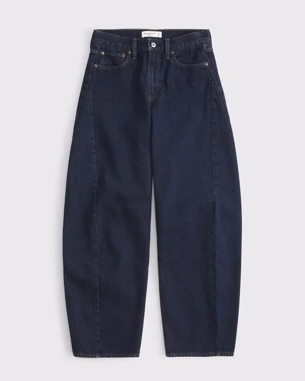 Mid Rise Barrel Jean