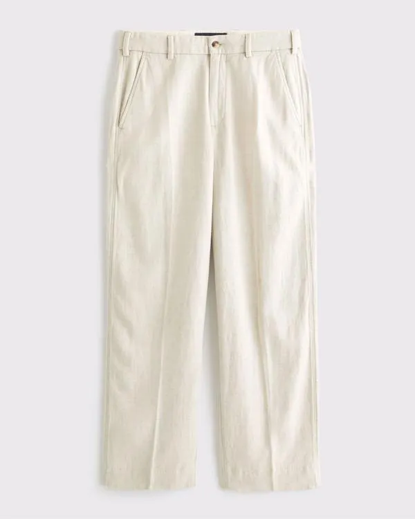 Baggy Tailored Linen-Blend Trouser